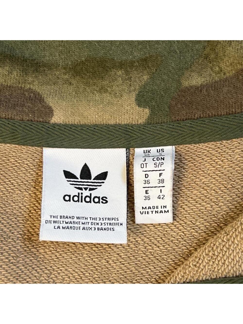 Adidas Originals Camo Cropped Quarter Zip Sweatshirt S - Picture 5 of 8